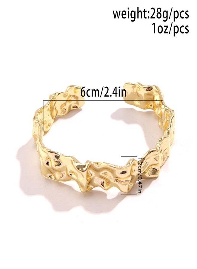 O'rengela Hammered Bracelet, Gold Plated, Adjustable Length - Image 5